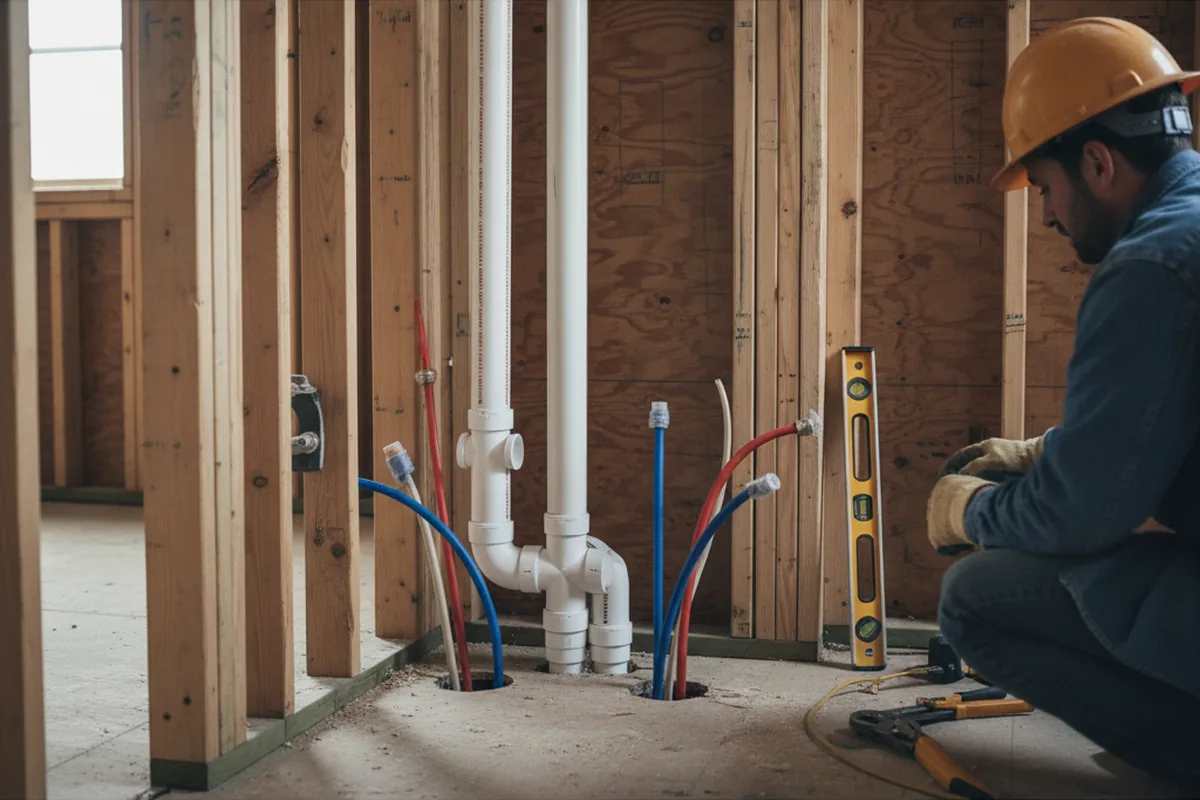 Drain and supply rough-in during Garbage Disposal Repair in Canton